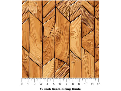 Rustic Trapezoids Wooden Parquet Vinyl Film Pattern Size 12 inch Scale~Rwraps Rustic Trapezoids Wooden Parquet Sizing Chart~3