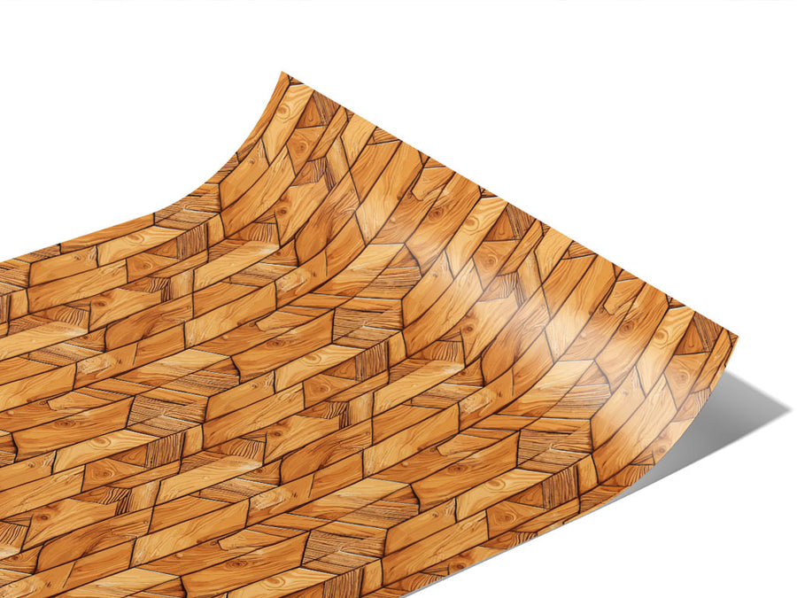 Rustic Trapezoids Wooden Parquet Vinyl Wraps~Rwraps Series 914 Digitally Printed Vinyl Wrap~1