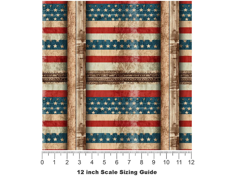 Rustic Wall Americana Vinyl Film Pattern Size 12 inch Scale~Rwraps Rustic Wall Americana Sizing Chart~3
