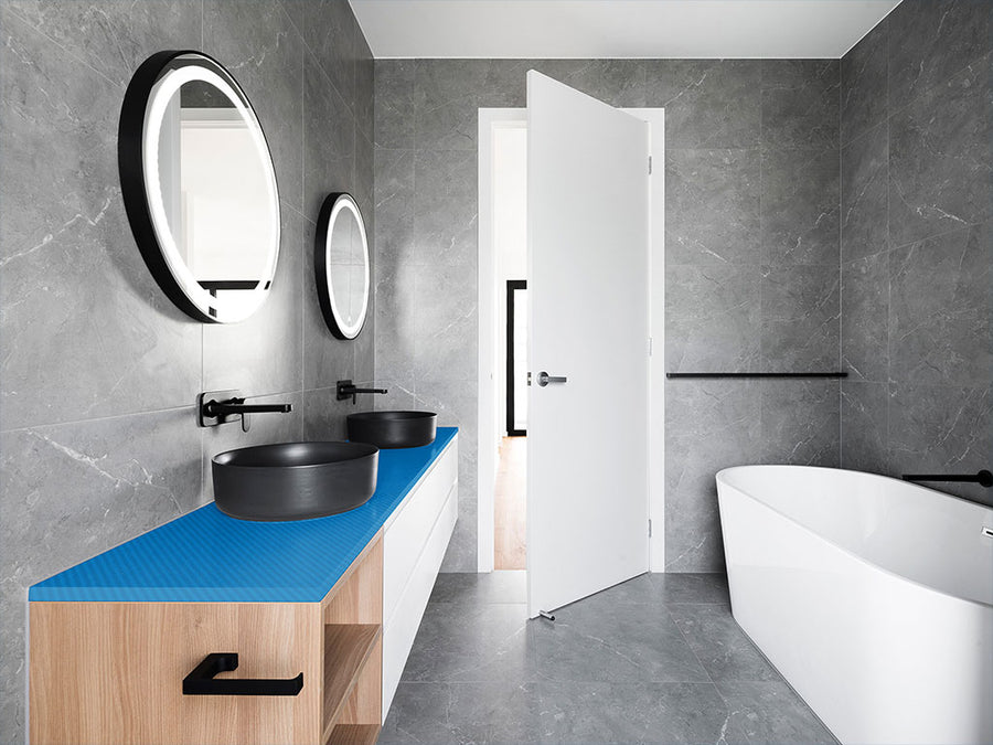 Rwraps™ 3D Carbon Fiber Blue Bathroom Countertop Wraps