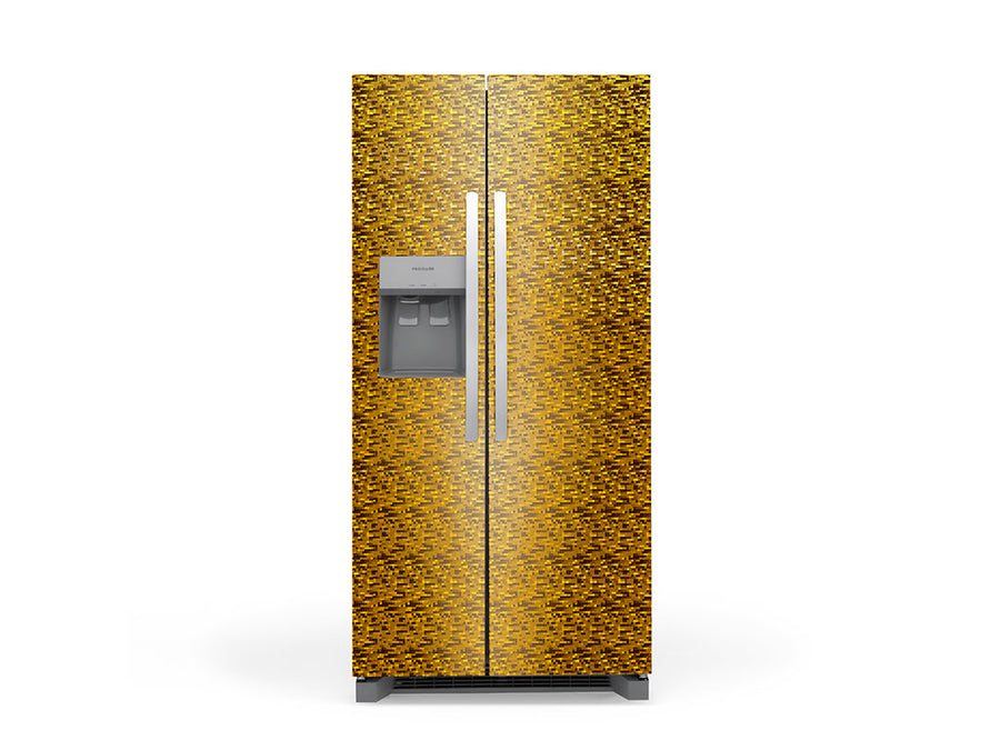 Rwraps™ 3D Carbon Fiber Gold (Digital) Refrigerator Wraps