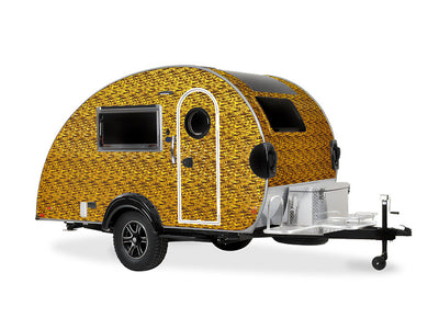 Rwraps 3D Carbon Fiber Gold (Digital) DIY Tear Drop Trailer Wraps