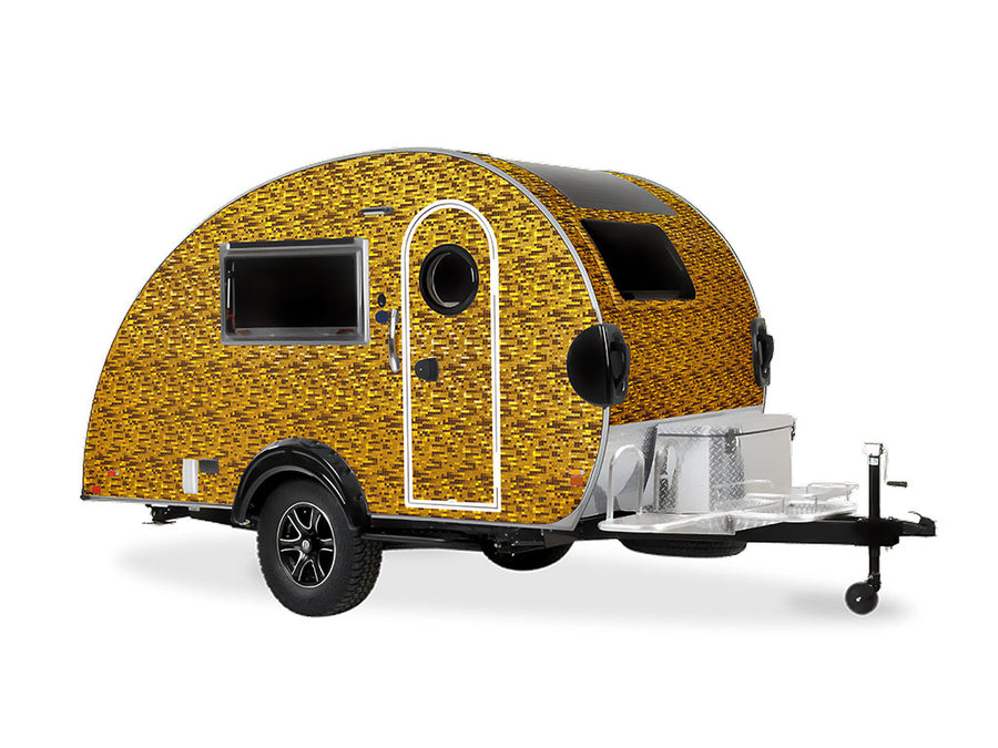 Rwraps 3D Carbon Fiber Gold (Digital) DIY Tear Drop Trailer Wraps