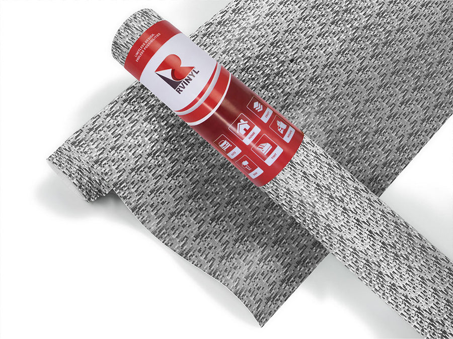 3D Silver Digital Carbon Fiber Vinyl Film by the Foot