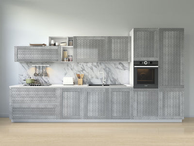 Rwraps™ 3D Carbon Fiber Silver (Digital) Kitchen Cabinet Wraps