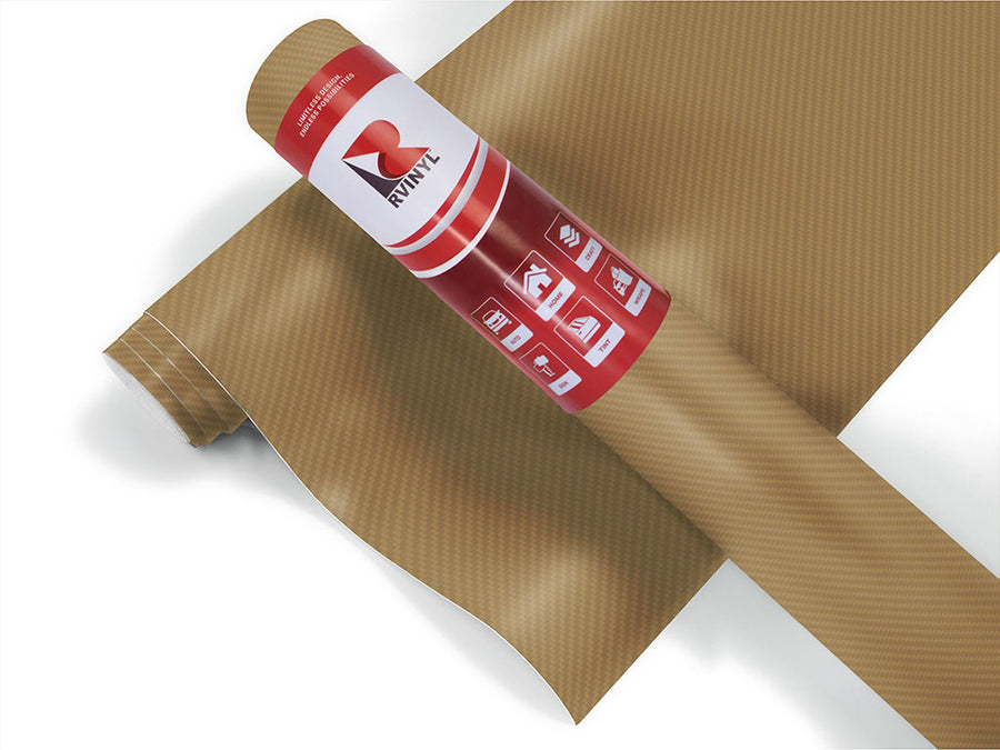 Rwraps 3D Carbon Fiber Gold Motorcycle Wrap Color Film