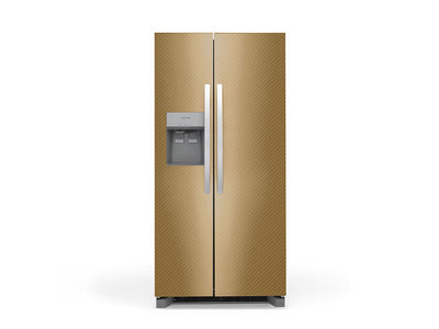 Rwraps™ 3D Carbon Fiber Gold Refrigerator Wraps