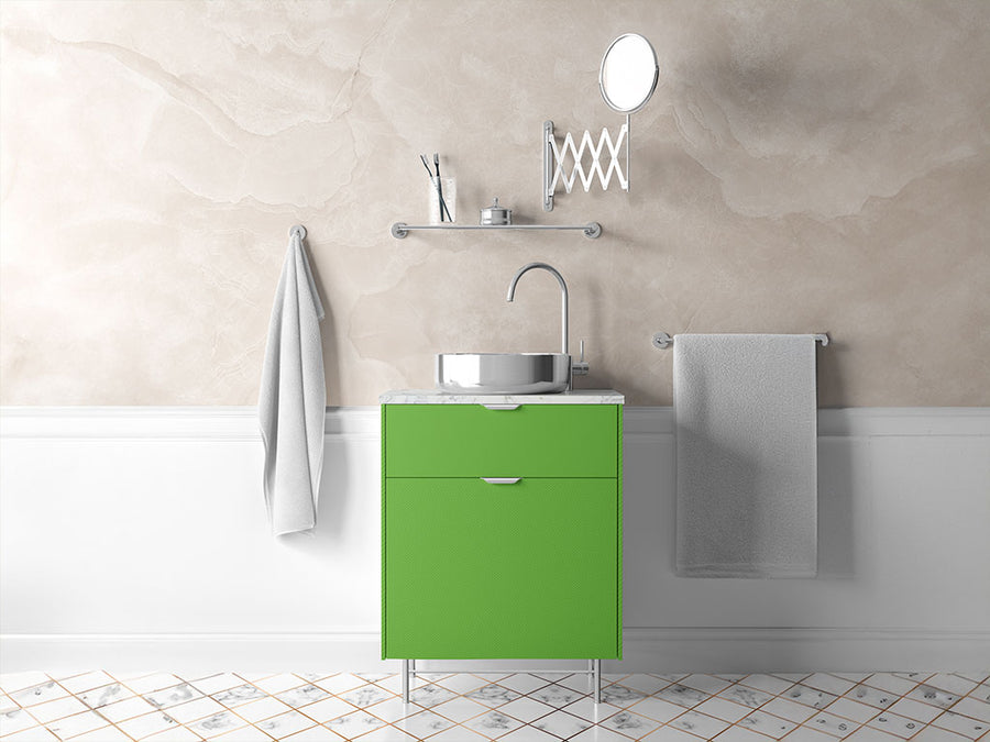 Rwraps™ 3D Carbon Fiber Green Bathroom Cabinet Wraps