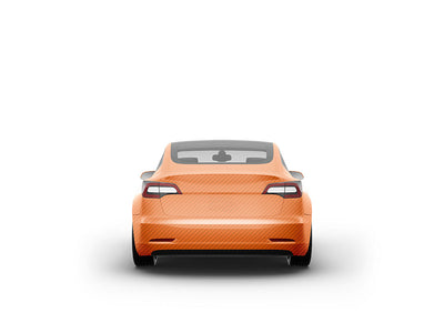 Rwraps 3D Carbon Fiber Orange Car Vinyl Wraps
