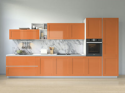 Rwraps™ 3D Carbon Fiber Orange Kitchen Cabinet Wraps