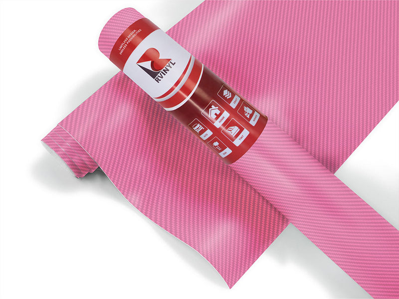 Pink 3D Carbon Fiber Vinyl Film Wraps