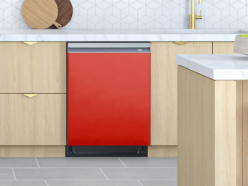 Rwraps™ 3D Carbon Fiber Red Custom Dishwasher Cover