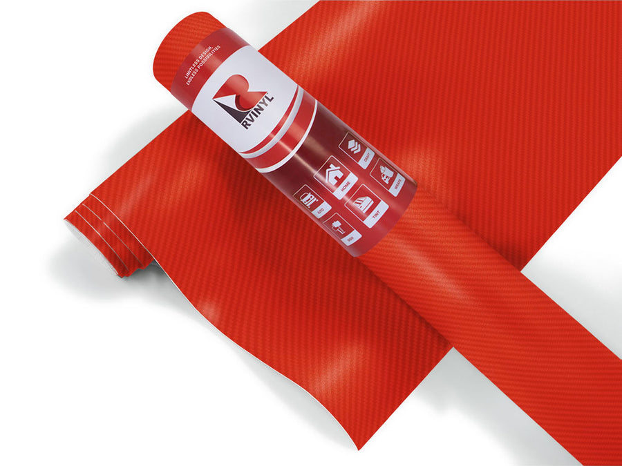 Rwraps 3D Carbon Fiber Red Golf Cart Wrap Color Film