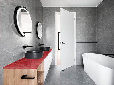 Rwraps™ 3D Carbon Fiber Red Bathroom Countertop Wraps