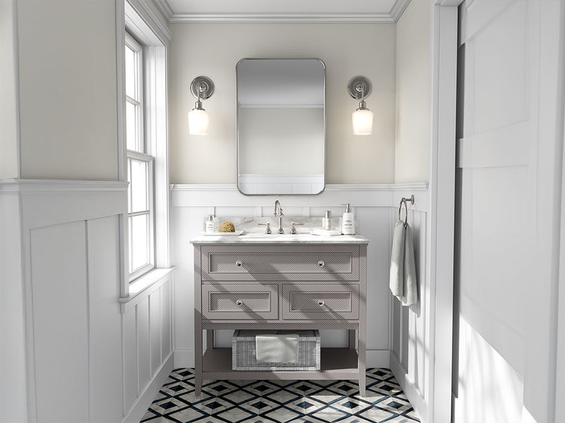 Rwraps 3D Carbon Fiber Silver DIY Bathroom Cabinet Wraps
