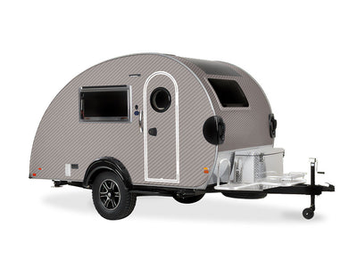 Rwraps 3D Carbon Fiber Silver DIY Tear Drop Trailer Wraps
