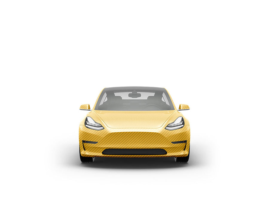 Rwraps 3D Carbon Fiber Yellow DIY Car Wraps