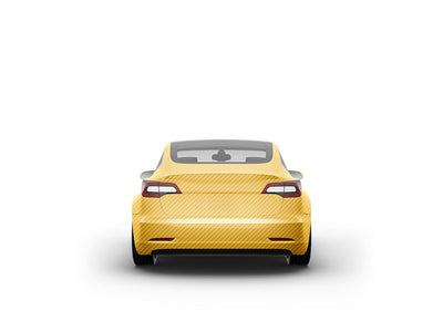 Rwraps 3D Carbon Fiber Yellow Car Vinyl Wraps