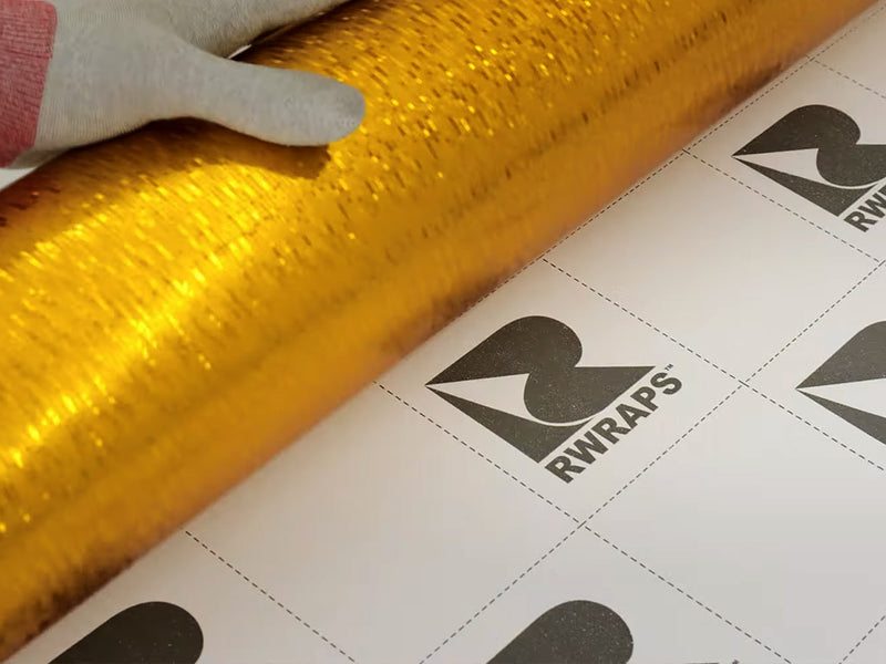 Rwraps Gold Carbon Fiber Vinyl Film~Rwraps Roll of 3D Gold Digital Carbon Fiber Film~1