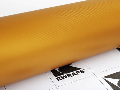 Rwraps 3D Gold Carbon Fiber Vinyl Film~Rwraps 3D Gold Carbon Fiber Vinyl Roll~0