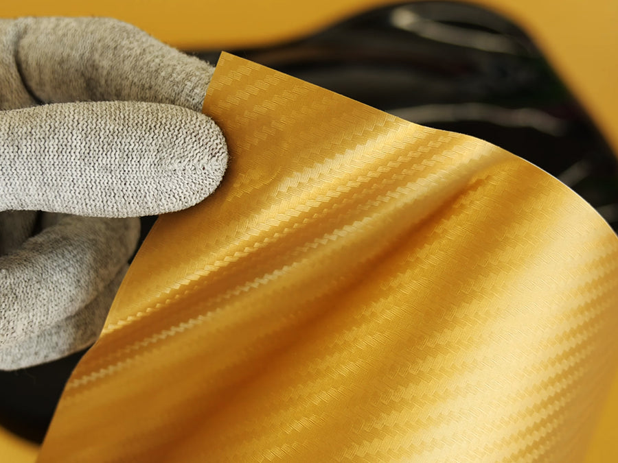 Rwraps 3D Gold Carbon Fiber Vinyl Film~Rwraps 3D Gold Carbon Fiber Vinyl Sheet~0