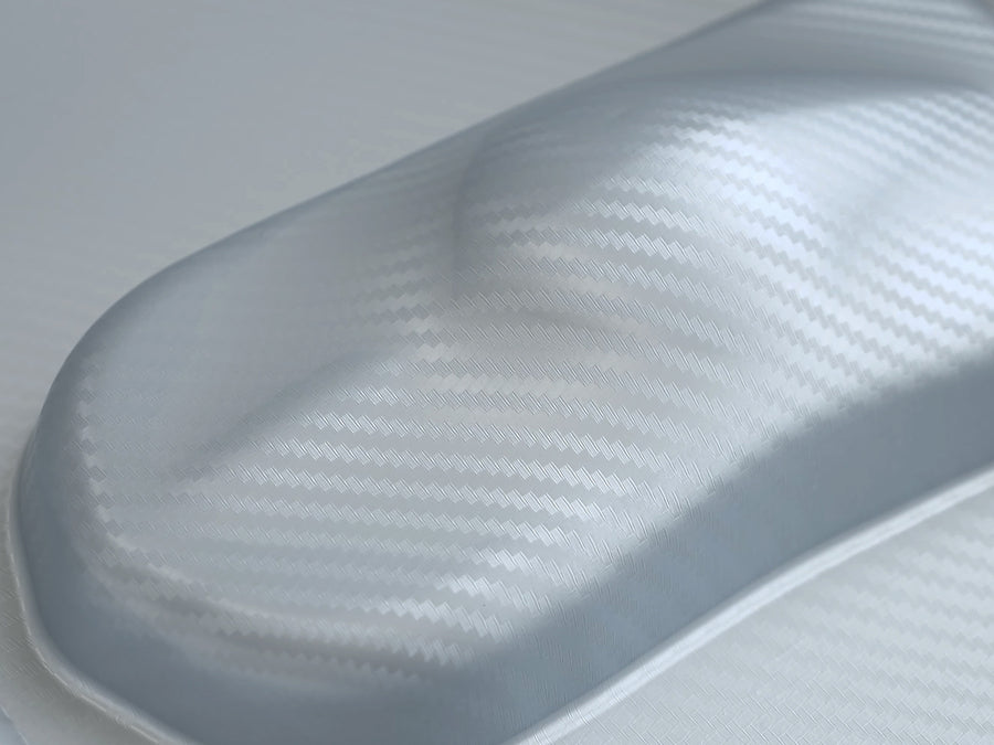 Rwraps 3D Silver Carbon Fiber Vinyl~Rwraps 3D Silver Carbon Fiber Vehicle Wrap~1
