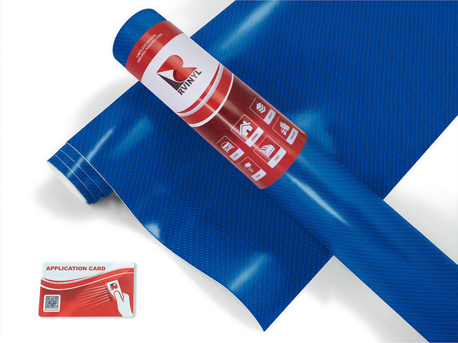 Rwraps 4D Carbon Fiber Blue Go Kart Wrap Color Film