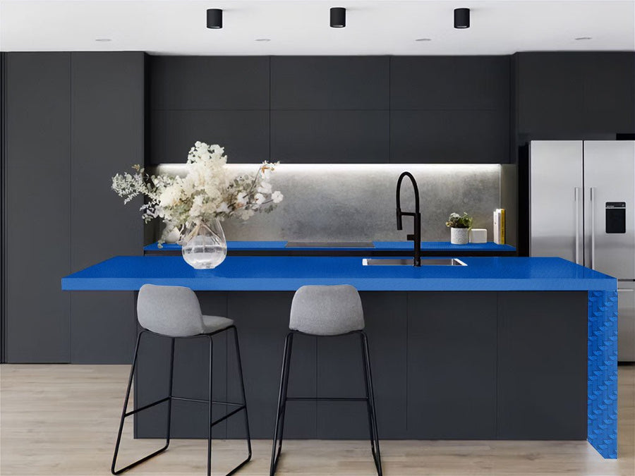 Rwraps™ 4D Carbon Fiber Blue Kitchen Countertop Wraps
