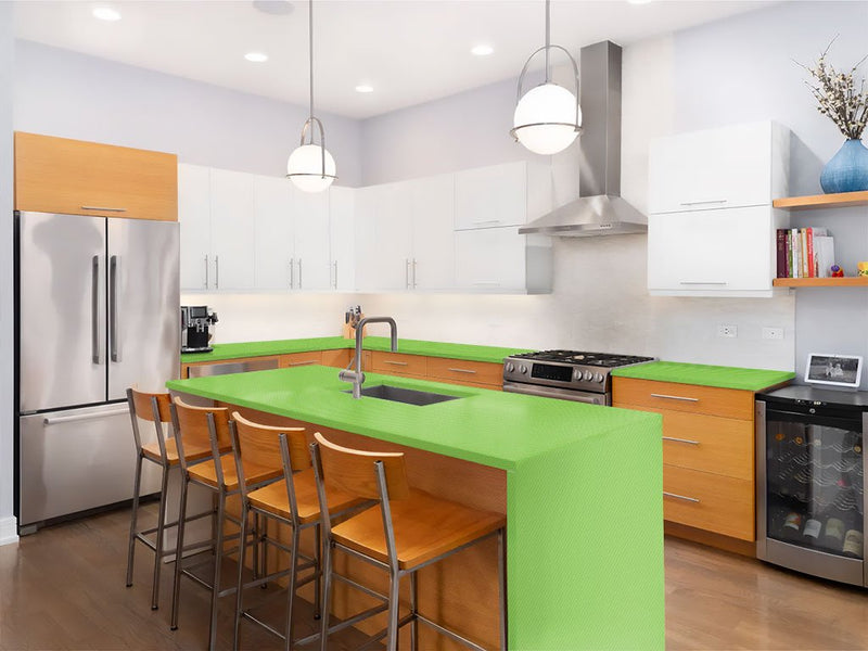 Rwraps 4D Carbon Fiber Green Custom Kitchen Counter Wraps