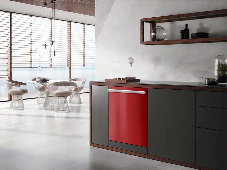 Rwraps™ 4D Carbon Fiber Red Wrapped Dishwasher Example