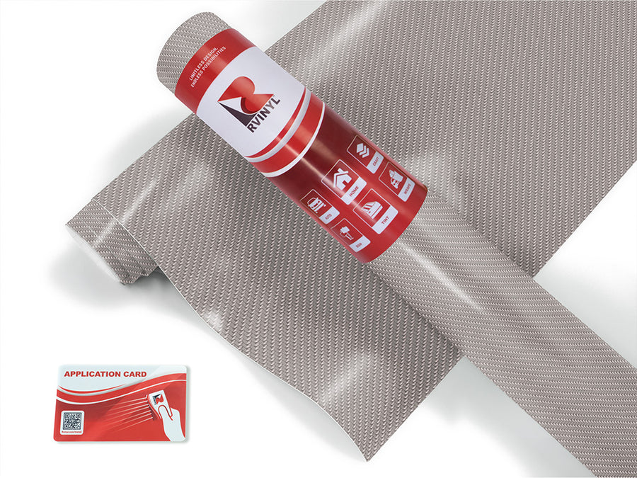 Rwraps 4D Carbon Fiber Silver Car Wrap Color Film