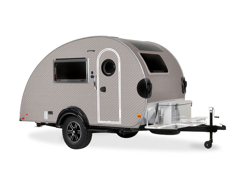 Rwraps 4D Carbon Fiber Silver DIY Tear Drop Trailer Wraps