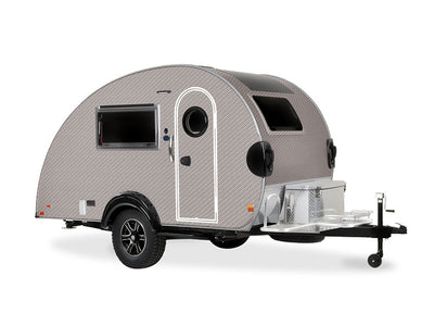 Rwraps 4D Carbon Fiber Silver DIY Tear Drop Trailer Wraps