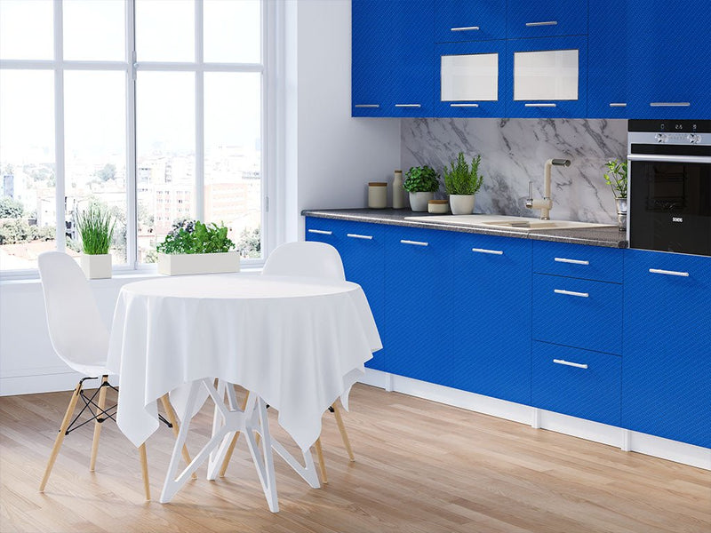 Rwraps 5D Carbon Fiber Epoxy Blue DIY Kitchen Cabinet Wraps