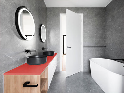Rwraps™ 5D Carbon Fiber Epoxy Red Bathroom Countertop Wraps