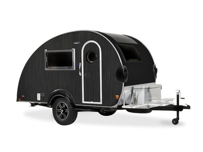 Rwraps Brushed Aluminum Black DIY Tear Drop Trailer Wraps