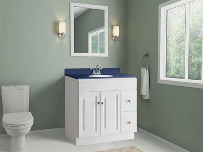 Rwraps Brushed Aluminum Blue Custom Bathroom Counter Wraps