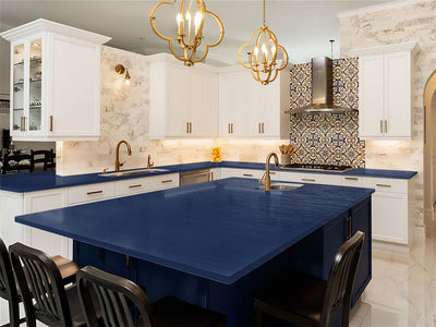 Rwraps Brushed Aluminum Blue DIY Kitchen Counter Wraps