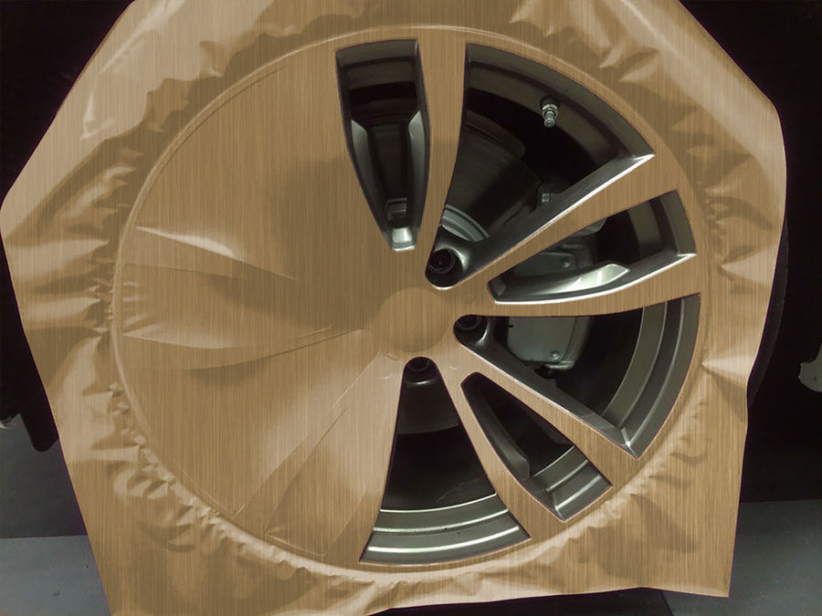 Rwraps™ Brushed Aluminum Gold Custom Wheel Installation Process