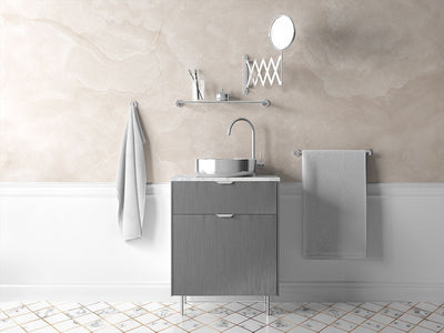 Rwraps™ Brushed Aluminum Gray Bathroom Cabinet Wraps