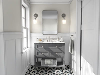 Rwraps Brushed Aluminum Gray DIY Bathroom Cabinet Wraps