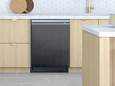Rwraps™ Brushed Aluminum Gunmetal Custom Dishwasher Cover
