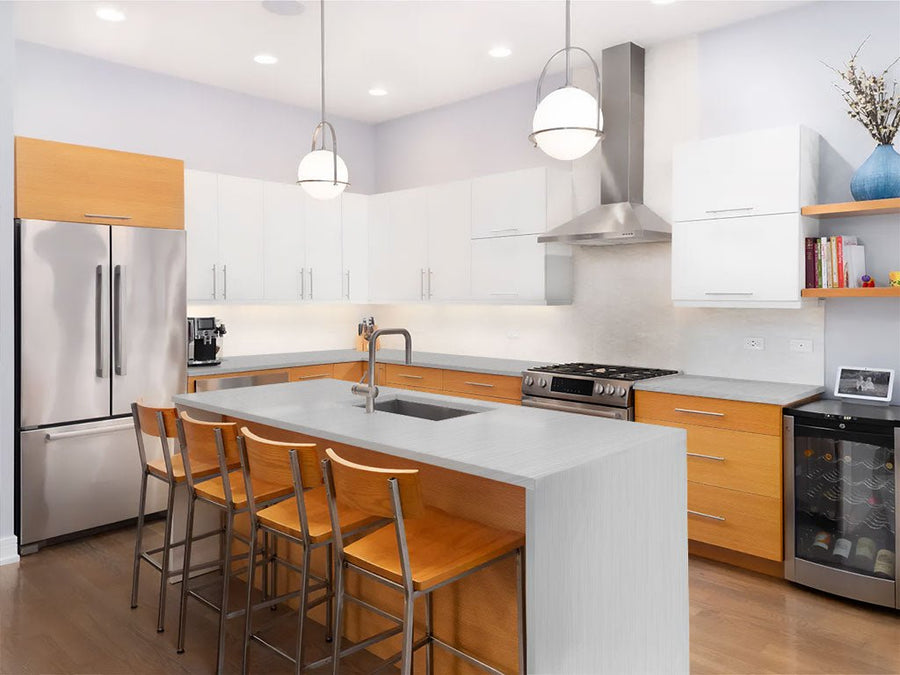 Rwraps Brushed Aluminum Silver Custom Kitchen Counter Wraps