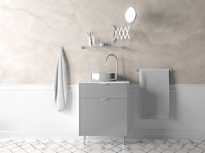 Rwraps™ Brushed Aluminum Silver Bathroom Cabinet Wraps