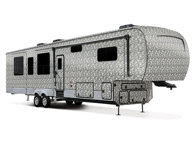 Rwraps Camouflage 3D Fractal Silver Do-It-Yourself 5th Wheel Travel Trailer Wraps