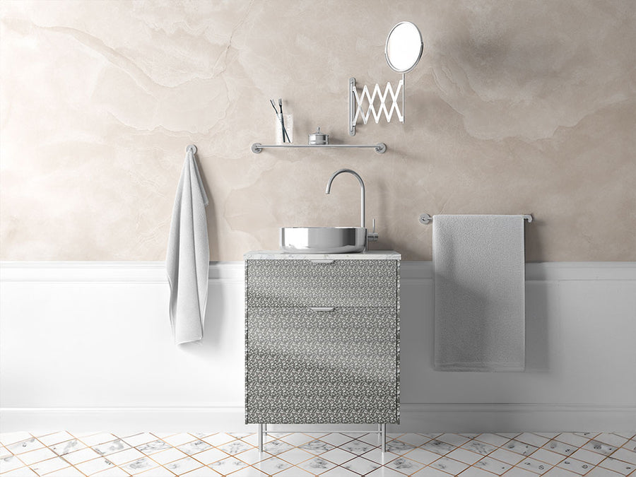 Rwraps™ Camouflage 3D Fractal Silver Bathroom Cabinet Wraps