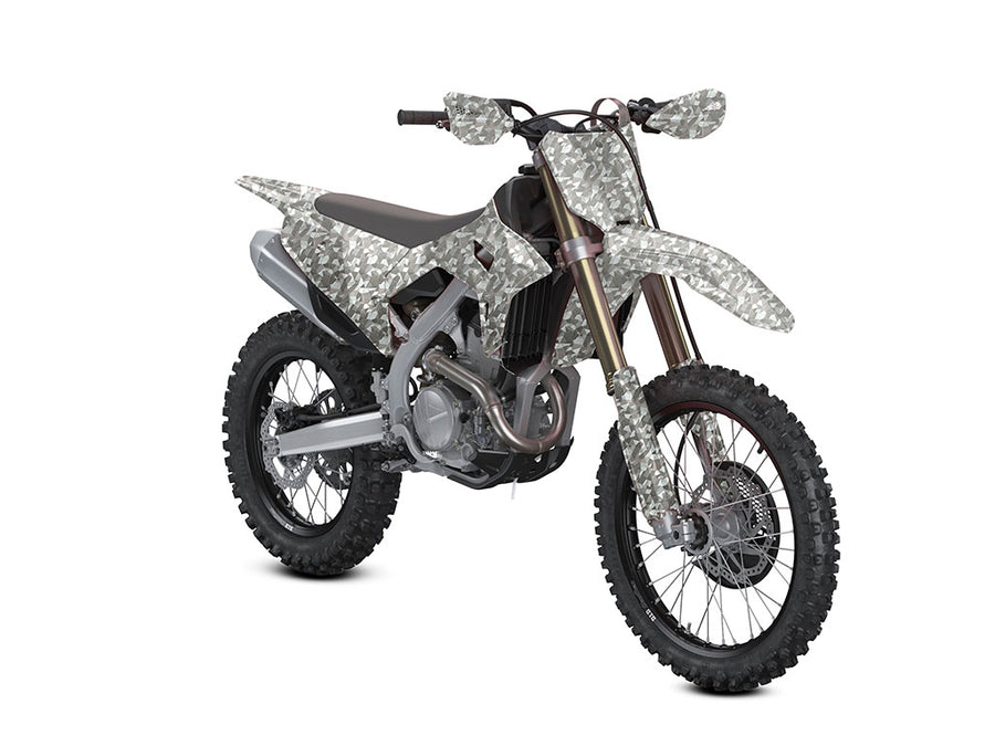 Rwraps Camouflage 3D Fractal Silver Dirt Bike Wraps