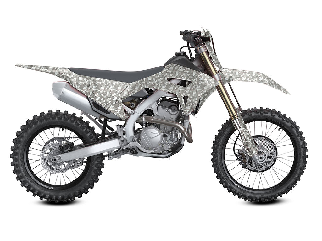 Rwraps™ Camouflage 3D Fractal Silver Dirt Bike Wraps | Dirt Bike