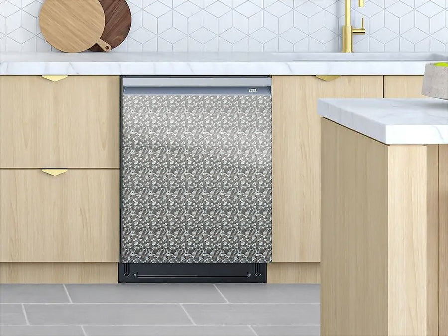 Rwraps™ Camouflage 3D Fractal Silver Custom Dishwasher Cover