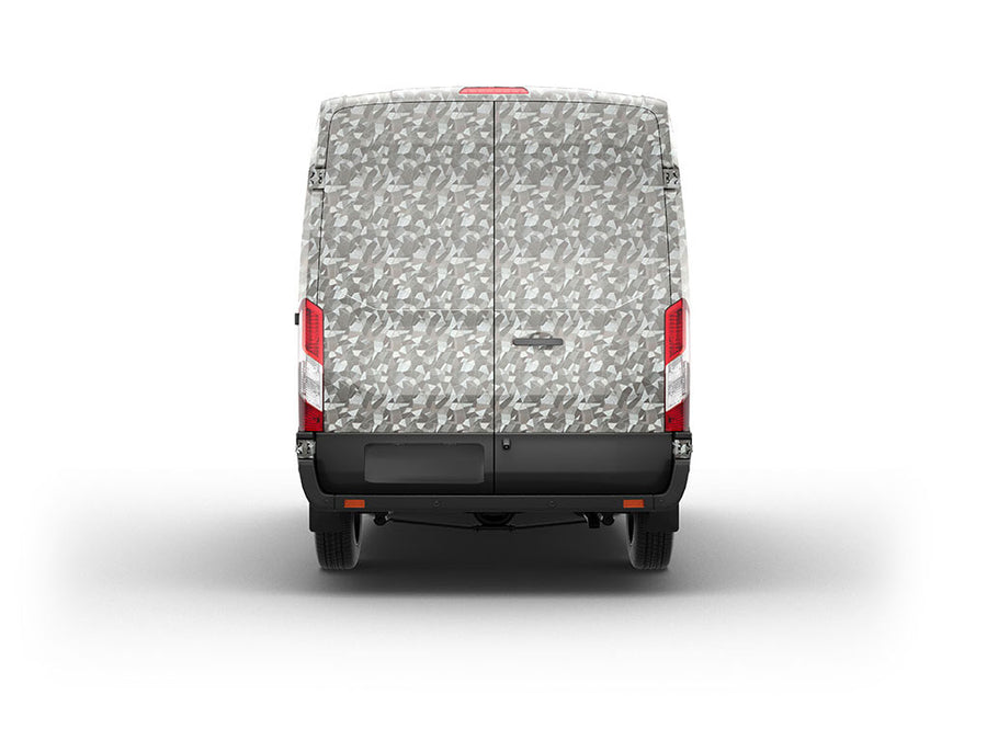 Rwraps Camouflage 3D Fractal Silver Van Vinyl Wraps